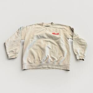 Mack Trucks Mens Gray Sweatshirt Crewneck Big Trucks Logo Graphic Size L Large
